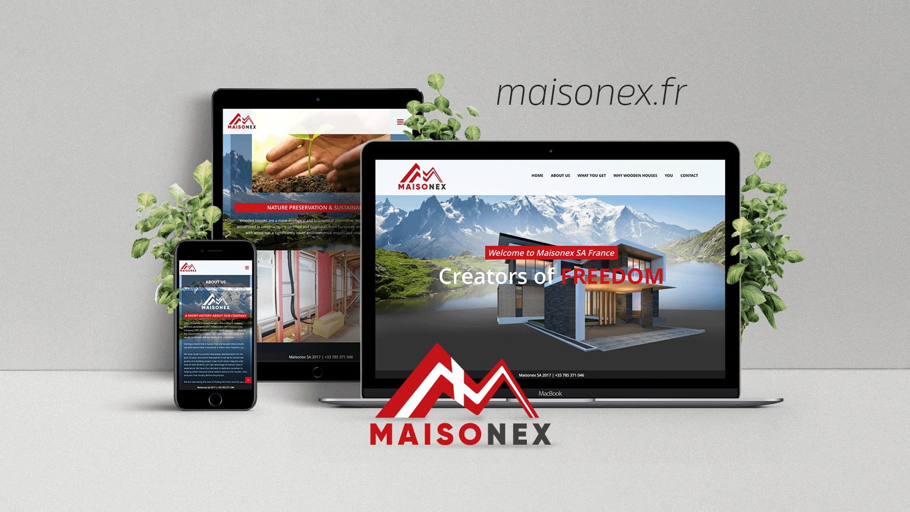 Maisonex France presentation website