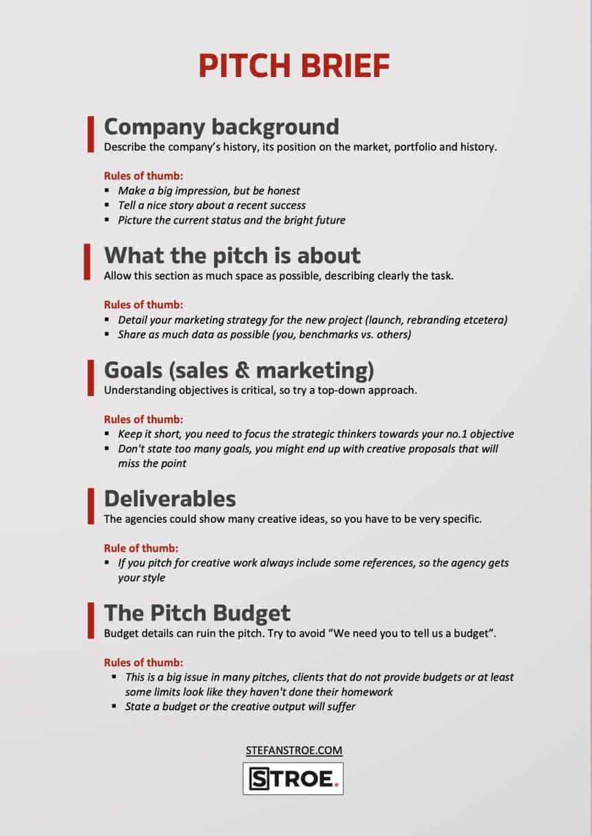 pitch brief template